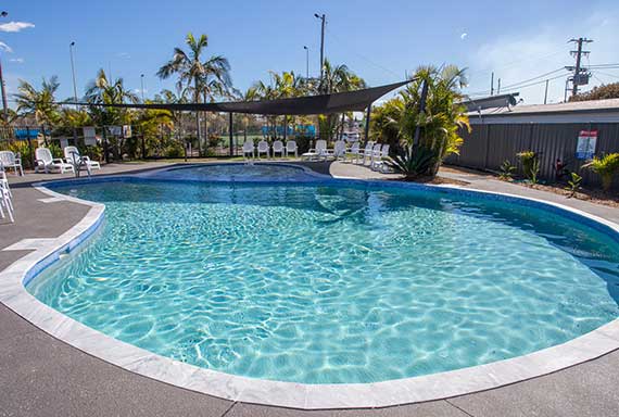 pool with shade cloth no people