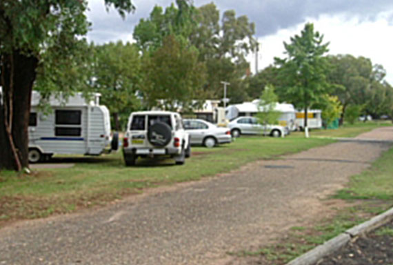 caravans on site at Gulgong