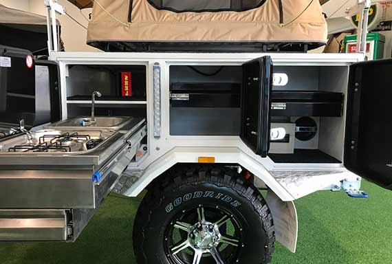 Signature-Camper-Trailer kitchen and storage
