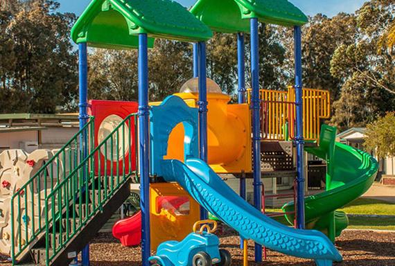 children play ground with slides
