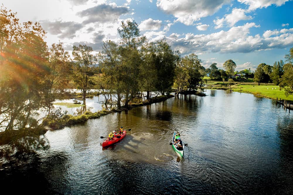 two canoes on the river
