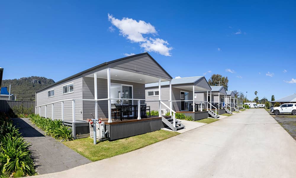 cabins in a row