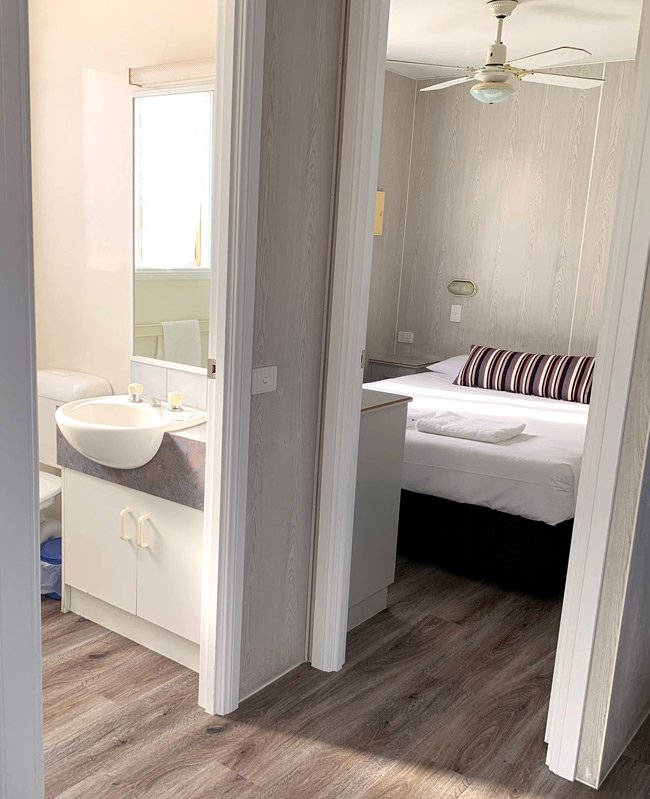 bathroom and bedroom shot