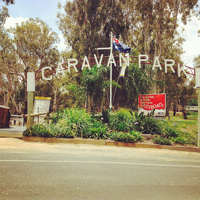 front of caravan park
