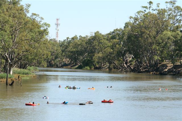 people in river