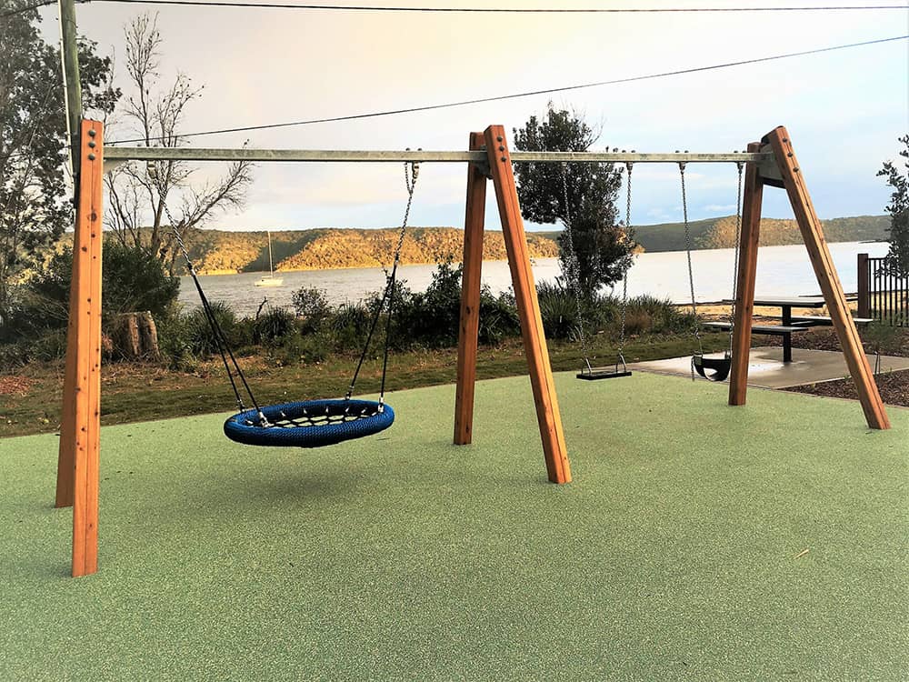 swings with water back ground