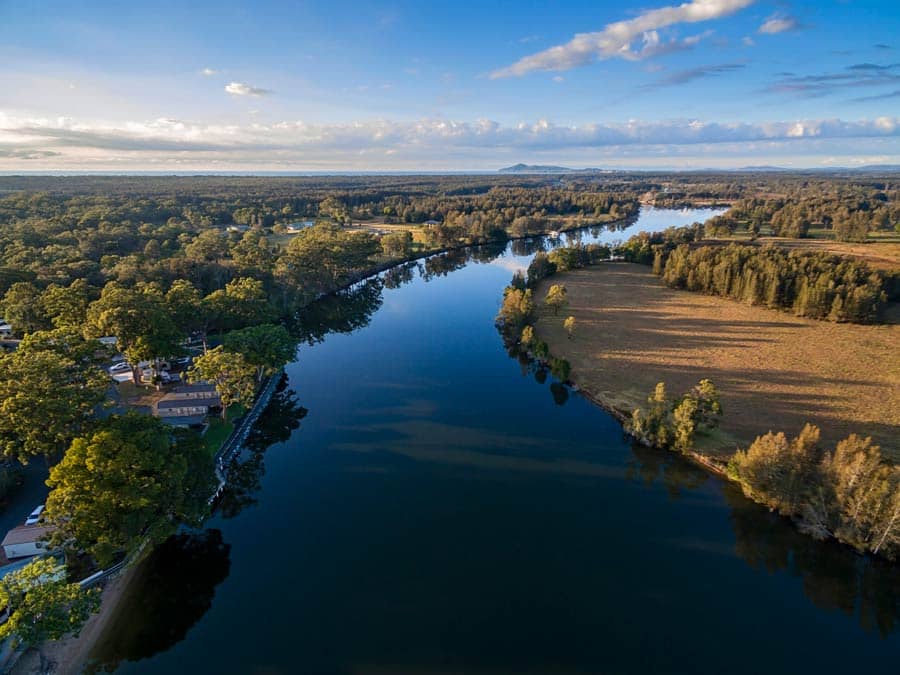 ariel view of river